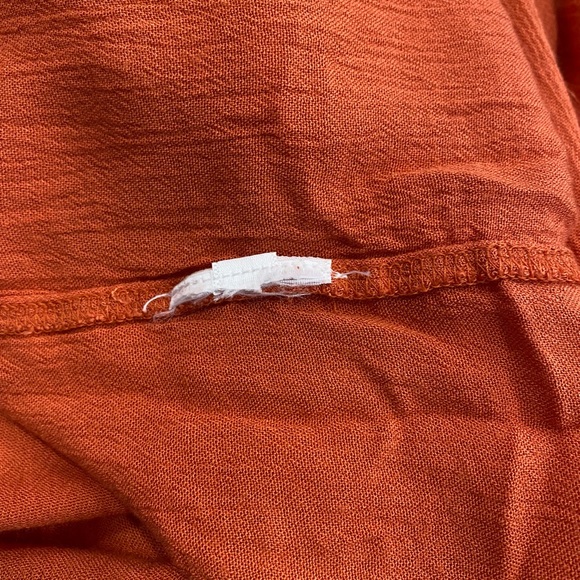 Anthropologie Orange Button Down Shirt - Picture 6 of 6